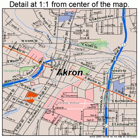 City Map Of Akron Ohio