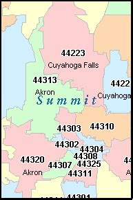 Akron Ohio Zip Code Map