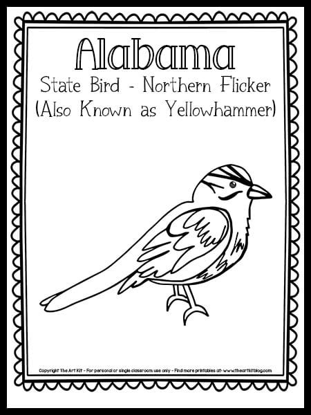 Alabama State Bird Coloring Page