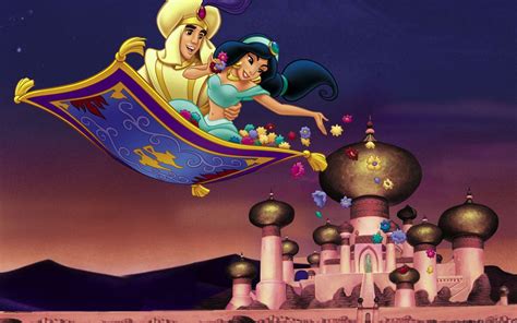 Aladdin and Jasmine Flying Through the Diamond Sky