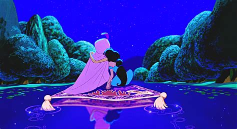 Aladdin and Jasmine Looking at Each Other on the Magic Carpet