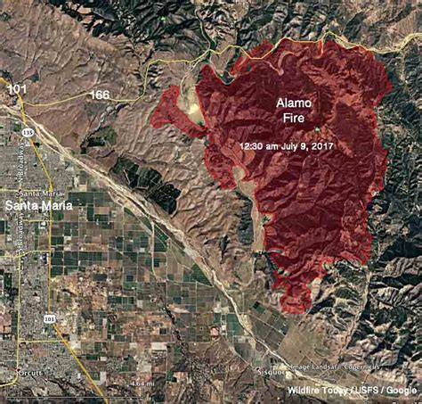 Alamo Fire burns 19,000 acres east of Santa Maria, California