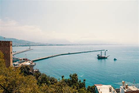 Alanya harbor at sunset