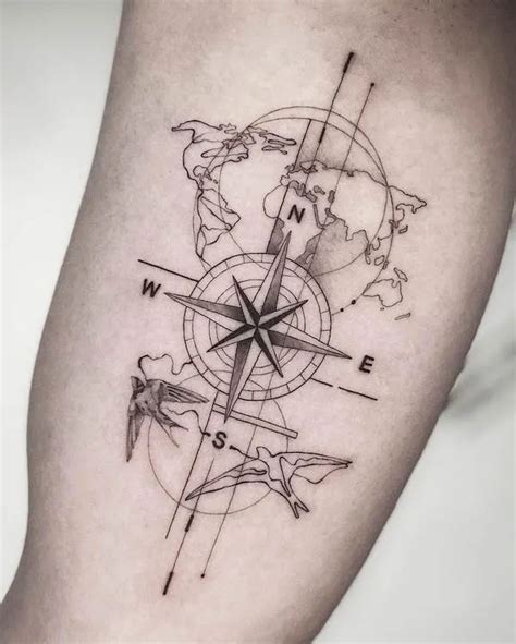 Alaska Flag Stars Tattoo with an Old Fashioned Compass Incorporated