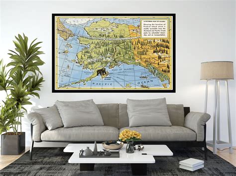 ALASKA MAP PRINT Instant Download printable vintage picture Etsy