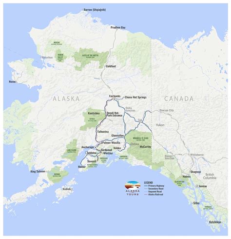 Alaska Map Tourist Attractions