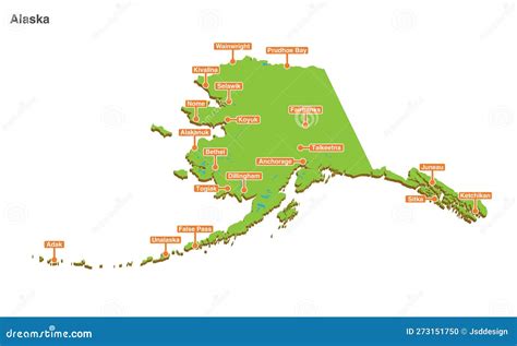 Map of Alaska (Touristic Map/National Parks) online
