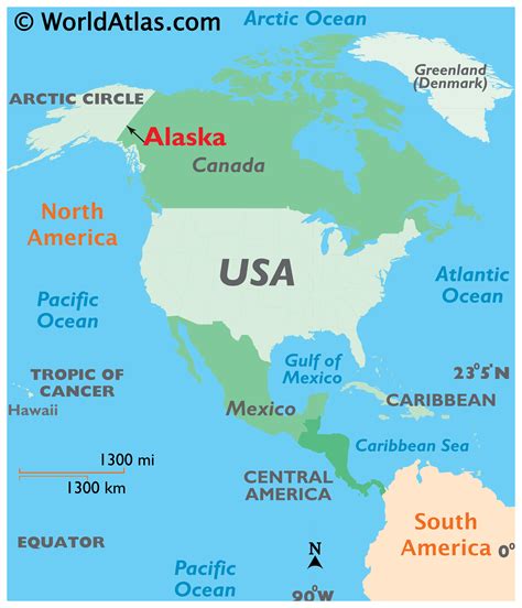 Alaska Map Showing Arctic Circle