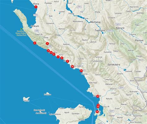 Albanian Riviera Map