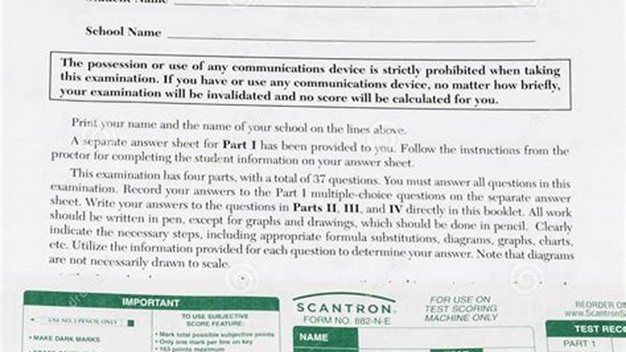 Algebra 1 Regents August 2024 Answer Key