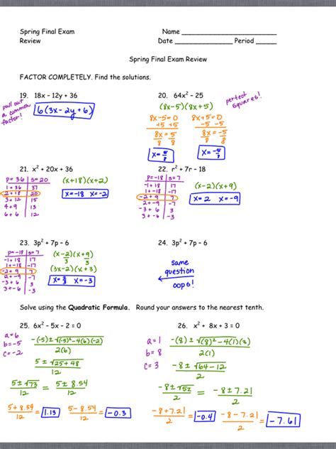 Algebra 1 Review Packet With Answer Key Pdf: A Comprehensive Guide