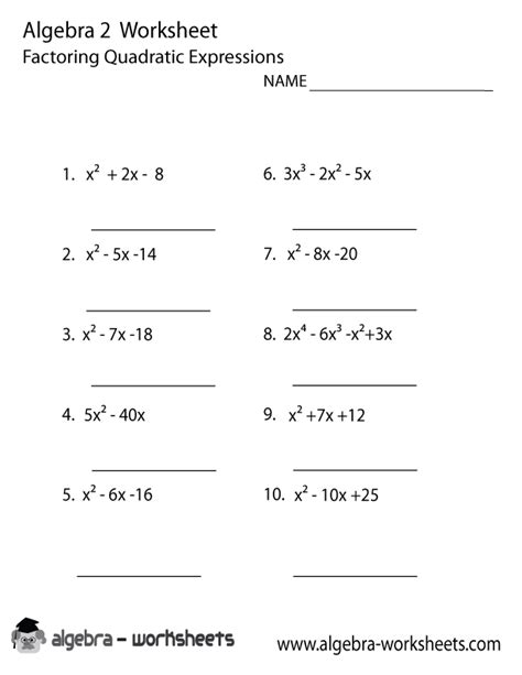 Algebra 2 Quadratic Word Problems Worksheet Answers - kidsworksheetfun