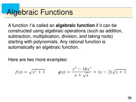 Algebraic Functions