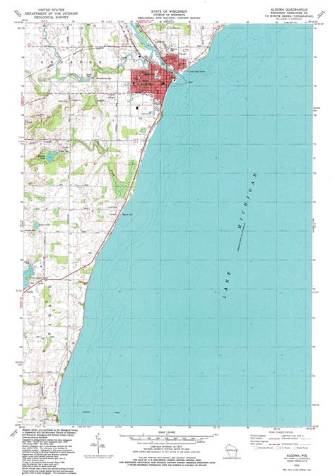 Algoma 1960 1962 Old Topo Map Lake Michigan Forestville Etsy