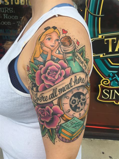 105+ Fairy Alice in Wonderland Tattoo Designs & Ideas 2019