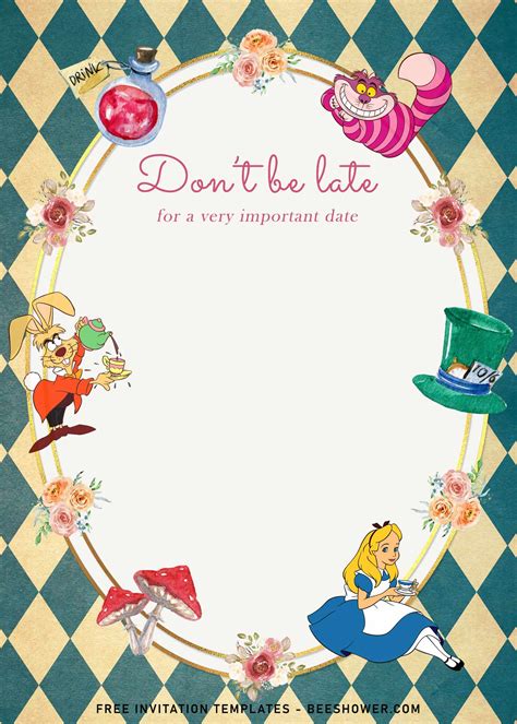 Alice In Wonderland Invitations Template Free