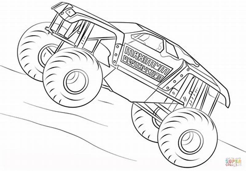 Alien Invasion Monster Truck Coloring Page