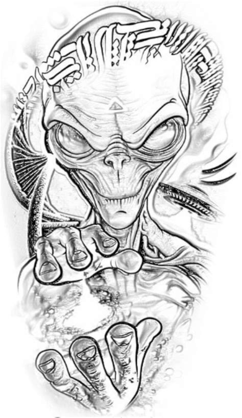 Alien Tattoo Stencil