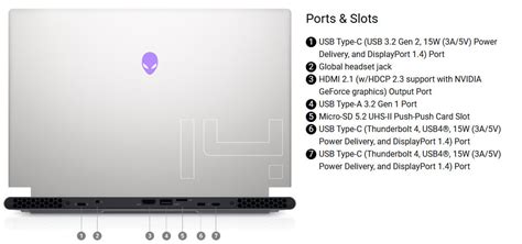 Alienware x14 R1 ports