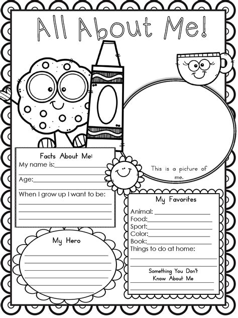 All About Me Worksheet For Toddlers