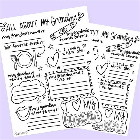 All About My Grandma Fill In The Blank Printable