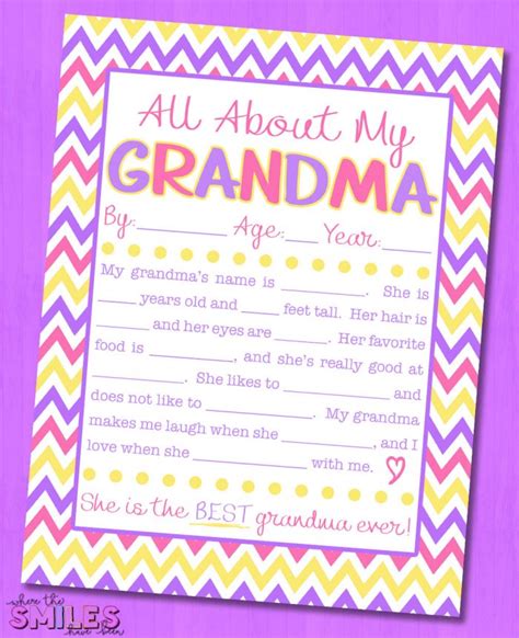 All About My Grandma Printable