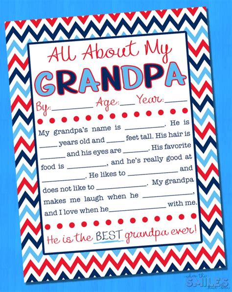 All About My Grandpa Printable Free