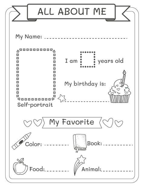 All About Me Coloring Page
