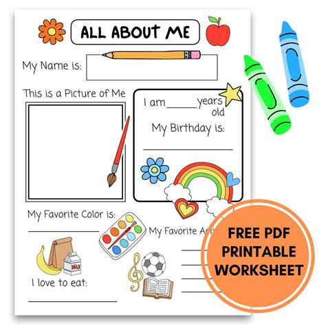 All About Me Printable Preschool
