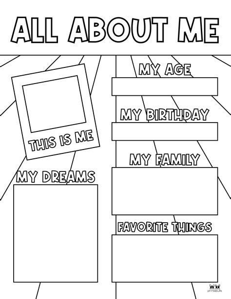 All About Me Worksheets Printable