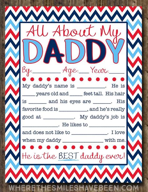 All About My Daddy Free Printable