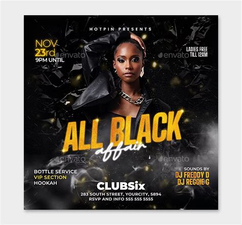 All Black Party Flyer Template