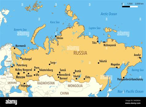 Map of Russian Federation and geographical facts, Where Russian