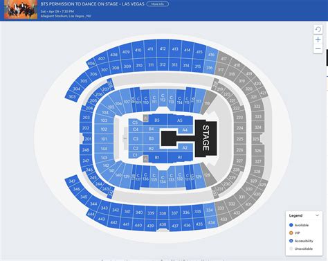 Allegiant Stadium Seating Chart Bts