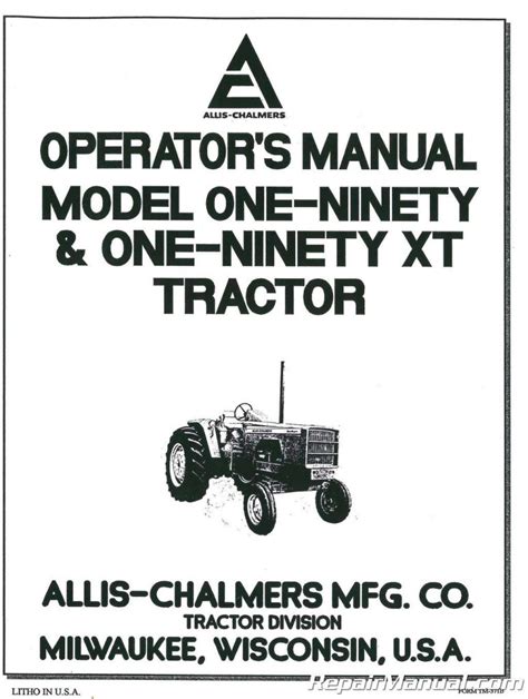 Allis Chalmers 190 Xt Service Manuals
