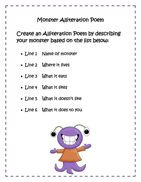 Alliteration Poem Template