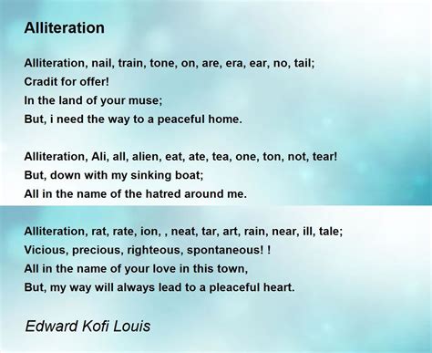 Alliteration Of Poem