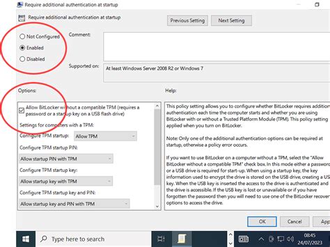 Allow BitLocker Without Compatible TPM