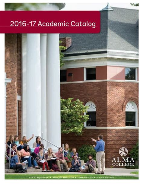 Alma College Course Catalog 2016 17