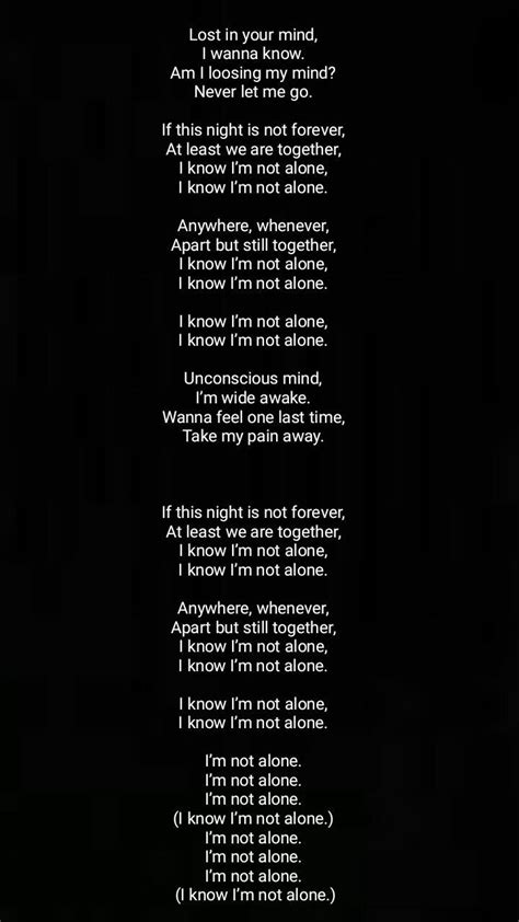 Alone Alan Walker Printable Lyrics