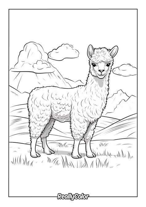 Alpaca Coloring Page