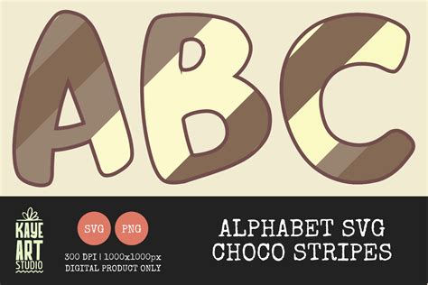 Download Alphabet - Choco Stripes For Crafts