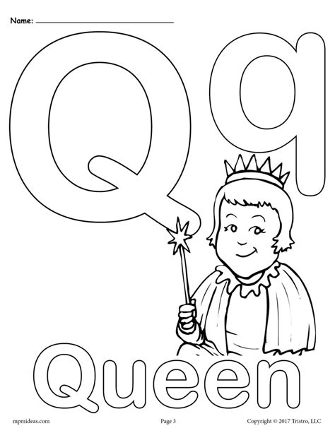 Alphabet Coloring Pages Letter Q