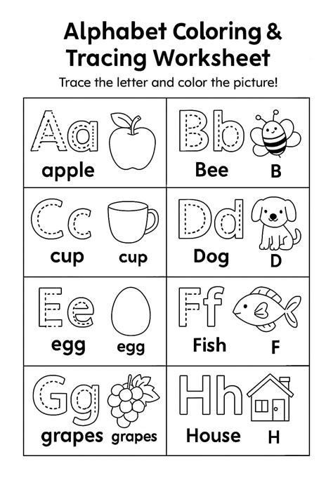Alphabet Coloring Worksheet For Kindergarten