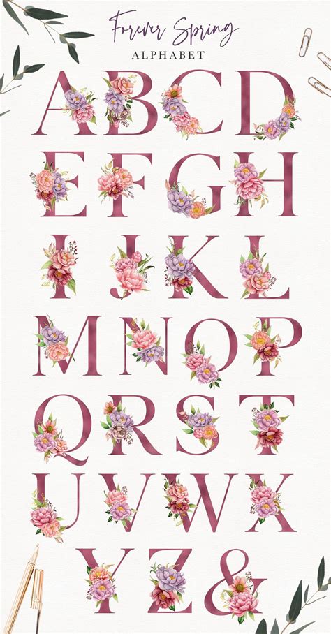 Download Alphabet Monogram Floral Commercial Use