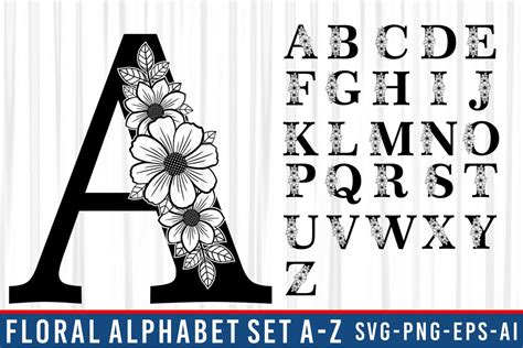 Download Alphabet Monogram Floral Commercial Use Free PSD Mockups