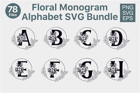 Download Alphabet Monogram Floral Crafts