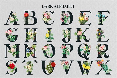 Download Alphabet Monogram Floral Printable
