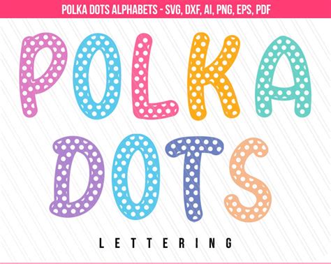 Download Alphabet Polka Dot Lettering Clipart Cut Files