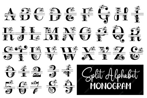 Download Alphabet Split Monogram Bundle Letters Cut Files